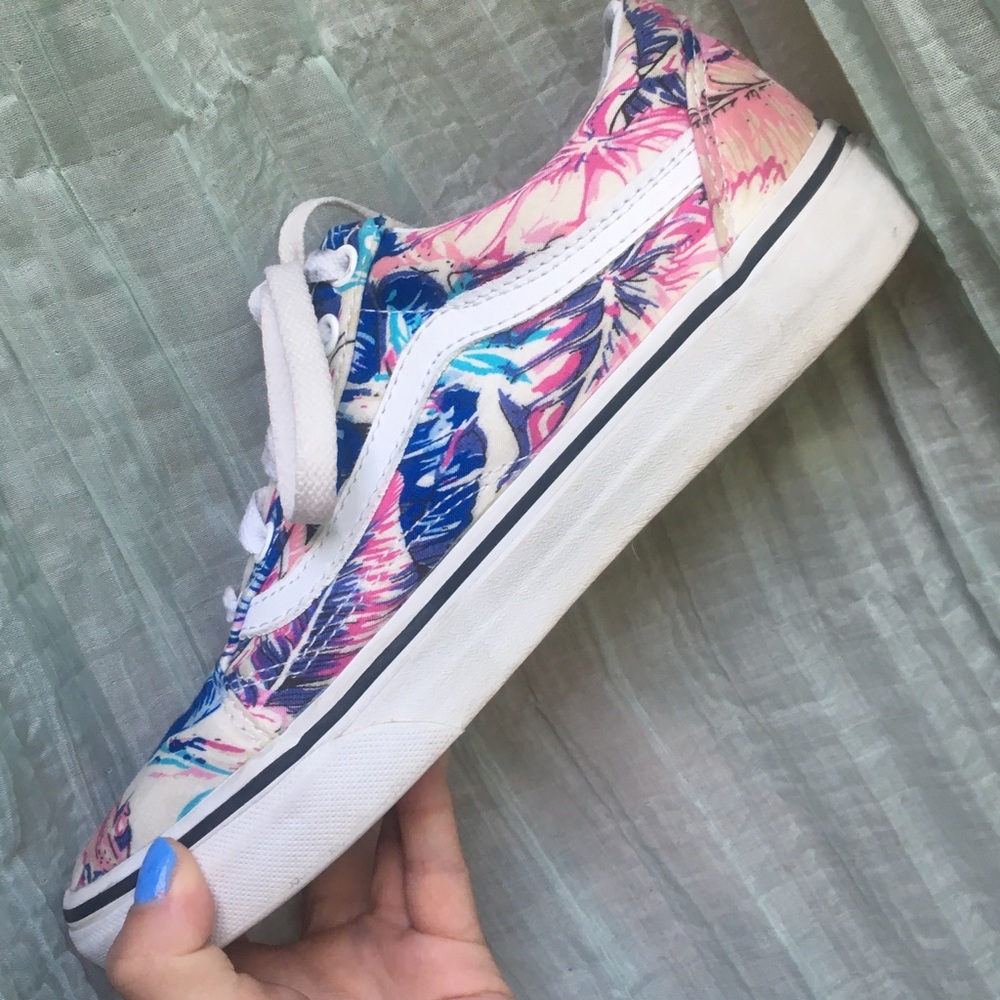 Tropical floral Vans